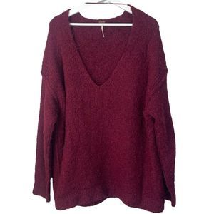 Free people soft burgundy oversized sweater